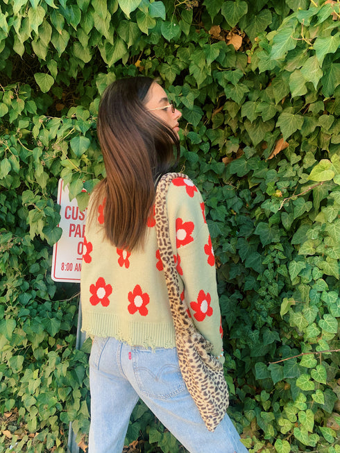 La La Retro Floral Sweater